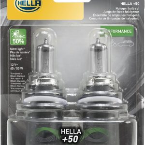 HELLA +50 Performance 9007 Headlight Bulb 65/55W Twin Blister Pack-0