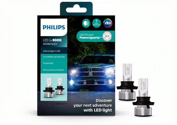 Philips LED Headlight Bulb UltinonSport 9008USLED Clear Universal Fit-0