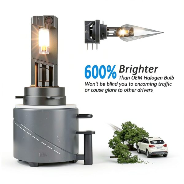 KDM H15 Car Light Bulb 600% Ultra Bright White LED Waterproof-1
