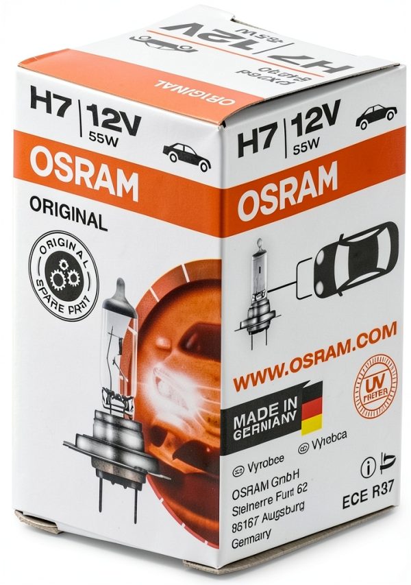 OSRAM H7 Halogen Headlight Bulb 1500 Lumen 12V 55W OEM-2