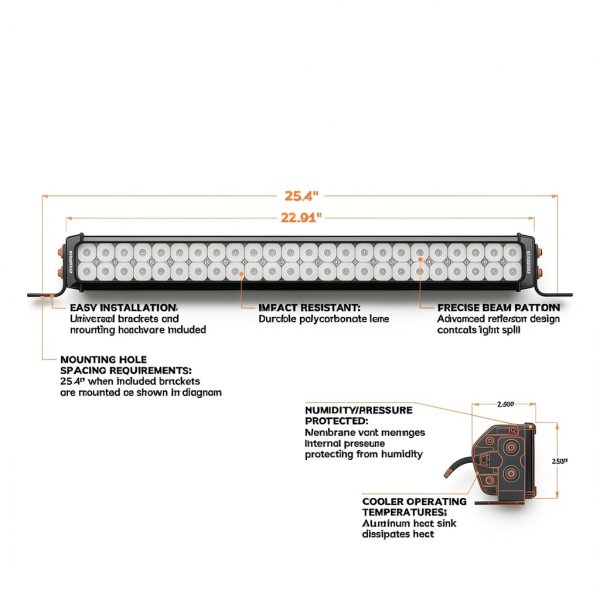 SYLVANIA LED Light Bar 20 Inch Ultra Waterproof Front Mount 55W White-3
