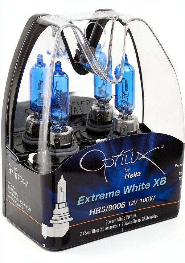 Hella H71070347 Optilux XB Series HB3 9005 Xenon White Halogen Bulbs, 12V, 100W, 2 Pack-0