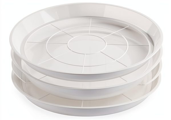 4 Pack Clear Plant Saucer 4 6 8 10 12 14 16 18 20 22 Inch Plant Trays for Pots, Plastic Extra Large Planter Saucers for Outdoors Indoors, Drip Catcher Water Tray for Plants (14 Inch)-0