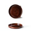 Ceramic Plant Saucer 9 Inch, Round Plant Trays for Indoors/Outdoors, Flower Pot Saucers for Holding Water Drips and Soil, Ceramic Drainage Tray for Plant Pot (Brown)-2