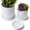 4 inch Matte White Ceramic Plant Saucer (4 Pack)-Ceramic Drainage Tray for Plant Pot-Planter Saucers 4 5 6 7 8 9 10 11 12 13 14 Inch-2
