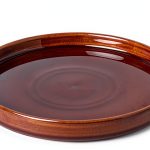 Ceramic Plant Saucer 9 Inch, Round Plant Trays for Indoors/Outdoors, Flower Pot Saucers for Holding Water Drips and Soil, Ceramic Drainage Tray for Plant Pot (Brown)-0