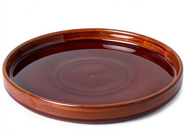 Ceramic Plant Saucer 9 Inch, Round Plant Trays for Indoors/Outdoors, Flower Pot Saucers for Holding Water Drips and Soil, Ceramic Drainage Tray for Plant Pot (Brown)-0