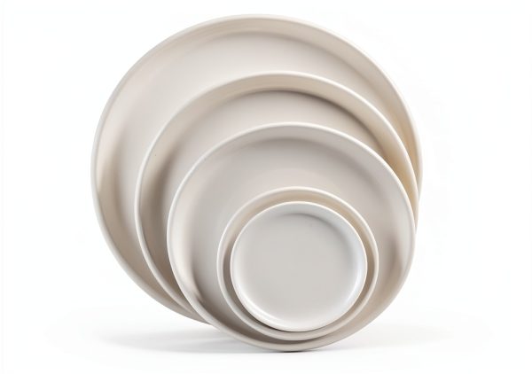 4 inch Matte White Ceramic Plant Saucer (4 Pack)-Ceramic Drainage Tray for Plant Pot-Planter Saucers 4 5 6 7 8 9 10 11 12 13 14 Inch-1