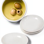 Iconikal 4 Pack White Ceramic Dipping Oil Dishes Plant Saucers-0