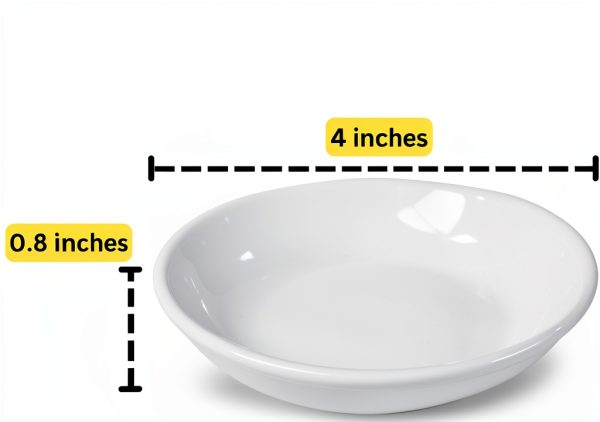 Iconikal 4 Pack White Ceramic Dipping Oil Dishes Plant Saucers-3
