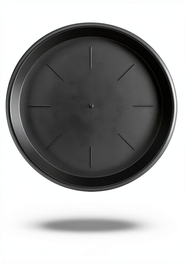 Lechay Black Plant Saucer 12in Round Tray 3 Pack Durable Plastic-1