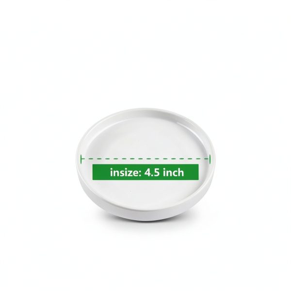 4 inch Matte White Ceramic Plant Saucer (4 Pack)-Ceramic Drainage Tray for Plant Pot-Planter Saucers 4 5 6 7 8 9 10 11 12 13 14 Inch-0