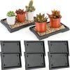 Pinkunn 2 Pcs Bonsai Humidity Tray Drip Tray Plastic Plant Water Catcher Plant Saucers for Indoors and Outdoors Cactus,Succulents,Bonsai Tree,Stone Not Included (7.8 x 5.5 Inch)-0