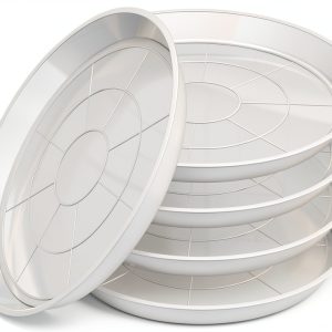 Plant Saucers 3 4 5 6 7 8 9 10 11 12 14 Inch, 5 Pack Clear Plastic Plant Trays for Pots, Durable Plant Water Catcher Tray for Indoors Outdoors (6", Clear)-0
