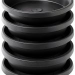 NIMYAU Plant Saucer 5 Pack 6 Inch Black Plastic Tray Indoor Outdoor-0