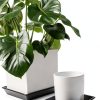 Square Plant Saucer 10" Black NIMYAU Plastic Tray for Indoor Pots-3