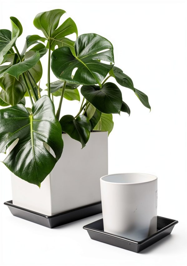 Square Plant Saucer 10" Black NIMYAU Plastic Tray for Indoor Pots-3