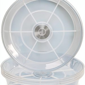 Afrine 6 Pack 4‑Inch Plant Saucer Drip Tray – Heavy Clear Plastic-0