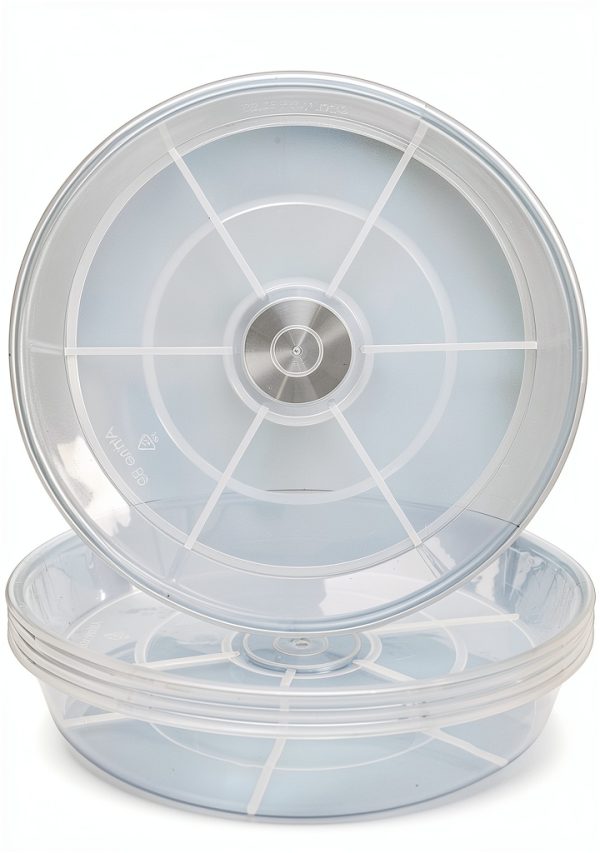 Afrine 6 Pack 4‑Inch Plant Saucer Drip Tray – Heavy Clear Plastic-0