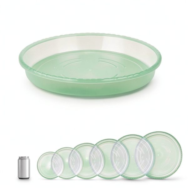 Plant Saucer 6 Inch Clear Plastic 6 Pack by MUDEELA Thicker Stronger-1