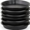 Plant Saucer Pot Tray MSKIAUO 6 Pack Black Plastic Water Catch 6‑inch-0