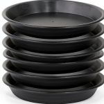Plant Saucer Pot Tray MSKIAUO 6 Pack Black Plastic Water Catch 6‑inch-0