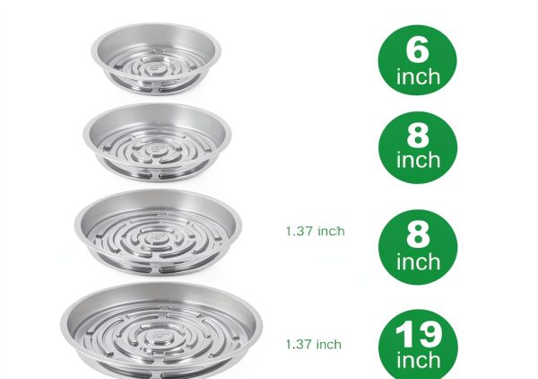 Plant Saucers 24 Pack CATIFLIN Clear Plastic 6-12 Inch Set-2