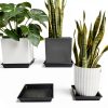 Square Plant Saucer 10" Black NIMYAU Plastic Tray for Indoor Pots-6