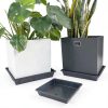 Square Plant Saucer 10" Black NIMYAU Plastic Tray for Indoor Pots-5