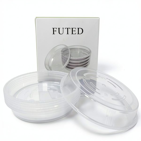Clear Plant Saucer 5 Inch - FUTUR Plastic Tray Sturdy Water Catcher-6