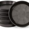 Grjoprt 6 Pack Black Plastic Plant Saucer Tray 6inch Saucers-0