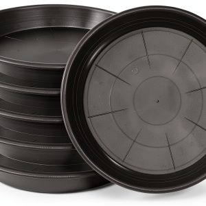 Grjoprt 6 Pack Black Plastic Plant Saucer Tray 6inch Saucers-0