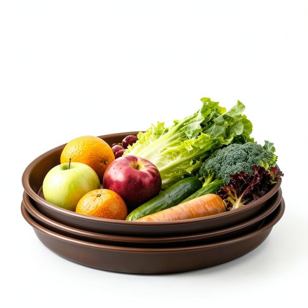 Plant Saucer 10" Brown Heavy-Duty Plastic Tray - TITE 3-Pack-4