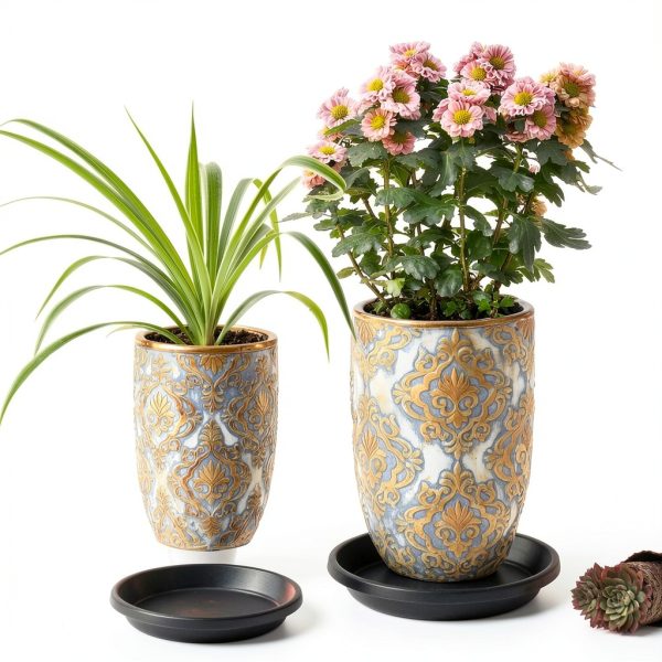 NIMYAU Plant Saucer 5 Pack 6 Inch Black Plastic Tray Indoor Outdoor-2