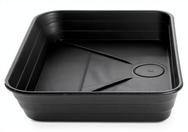Feyvdzv 6 Inch Square Plant Saucer Tray Durable Plastic 4 Pack Black-2
