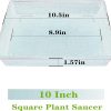 Square Plant Saucer 10" Black NIMYAU Plastic Tray for Indoor Pots-1