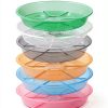 Afrine 6 Pack 4‑Inch Plant Saucer Drip Tray – Heavy Clear Plastic-1