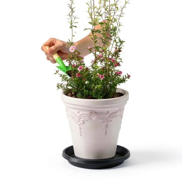 NIMYAU Plant Saucer 5 Pack 6 Inch Black Plastic Tray Indoor Outdoor-3