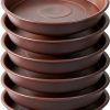 Plant Saucer 6 Pack Heavy Duty Plastic Drainage Tray Brown 6 inch-0