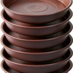 Plant Saucer 6 Pack Heavy Duty Plastic Drainage Tray Brown 6 inch-0