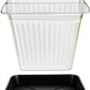 Feyvdzv 6 Inch Square Plant Saucer Tray Durable Plastic 4 Pack Black-4