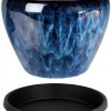 NIMYAU Plant Saucer 5 Pack 6 Inch Black Plastic Tray Indoor Outdoor-5