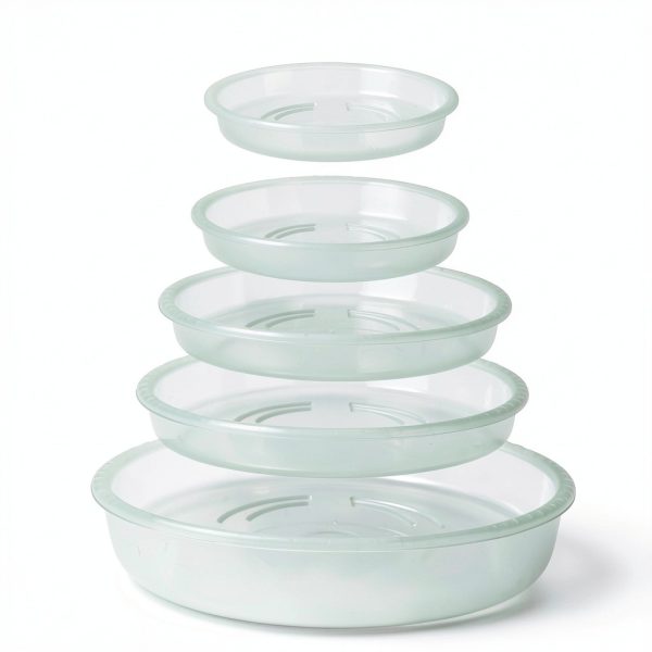 Plant Saucer 6 Inch Clear Plastic 6 Pack by MUDEELA Thicker Stronger-2