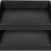 Square Plant Saucer 10" Black NIMYAU Plastic Tray for Indoor Pots-0