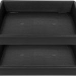 Square Plant Saucer 10" Black NIMYAU Plastic Tray for Indoor Pots-0